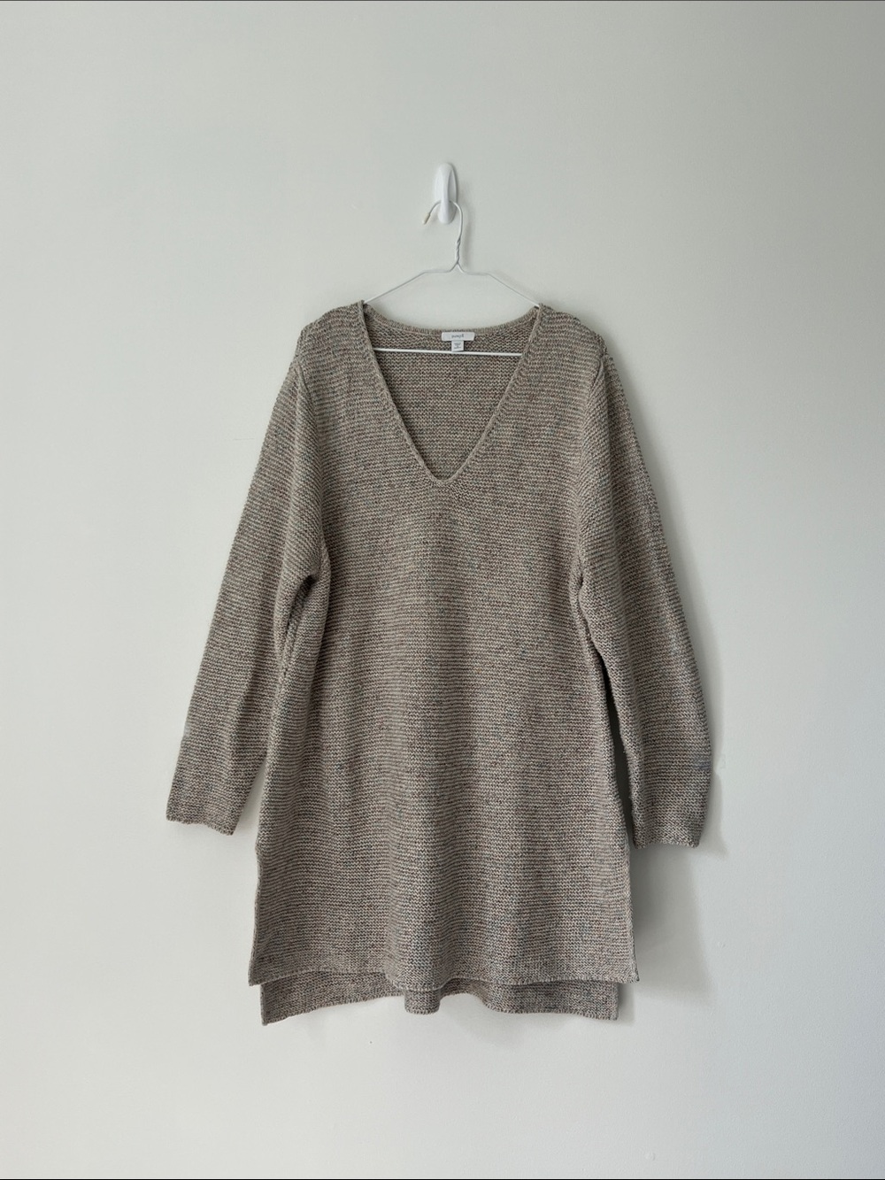 Women’s Taupe Heather V-Neck Longline Sweater by Pure Jill Size 1X